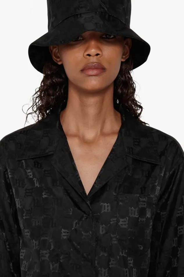 Women Tops MISBHV Nylon Monogram Cropped Shirt Black