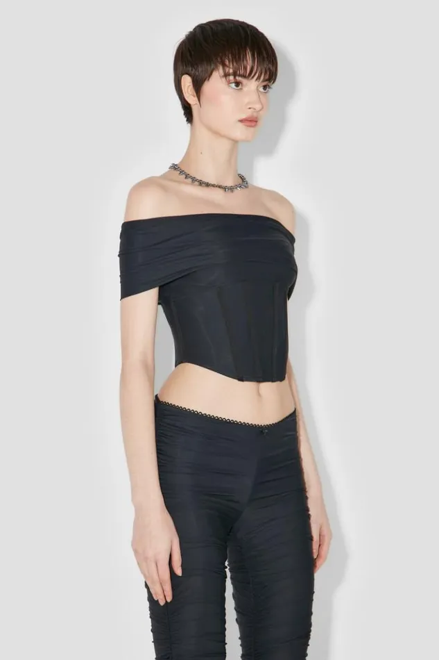 Women Tops MISBHV Pandora Off Shoulder Corset Top Black