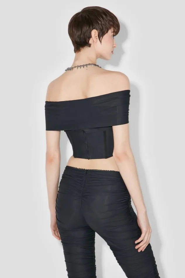 Women Tops MISBHV Pandora Off Shoulder Corset Top Black