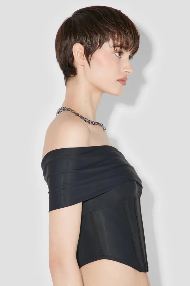 Women Tops MISBHV Pandora Off Shoulder Corset Top Black