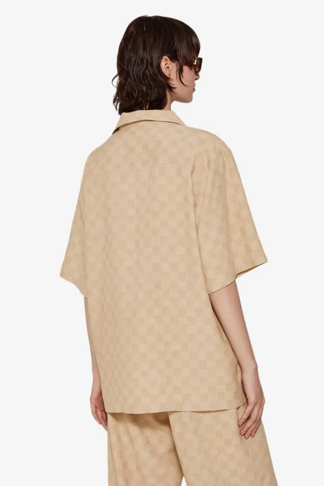 Women Tops MISBHV Resort Monogram Viscose Wool Shirt Beige