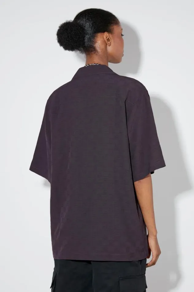 Women Tops MISBHV Resort Monogram Viscose Wool Shirt Washed Black