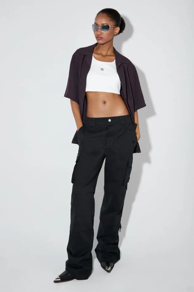 Women Tops MISBHV Resort Monogram Viscose Wool Shirt Washed Black