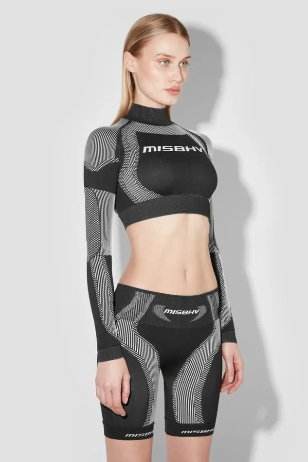 Women Tops MISBHV Sport Cropped Longsleeve Blackwhite
