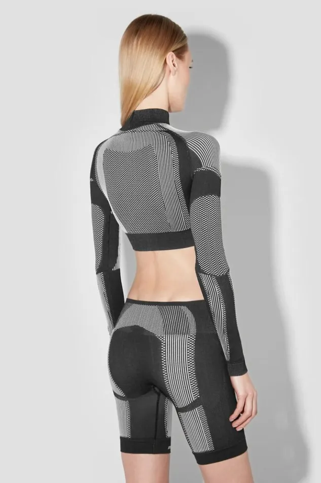 Women Tops MISBHV Sport Cropped Longsleeve Blackwhite