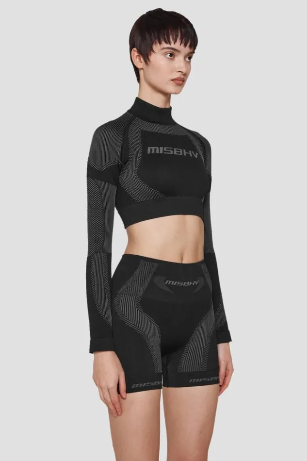 Women Tops MISBHV Sport Cropped Longsleeve Muted Black