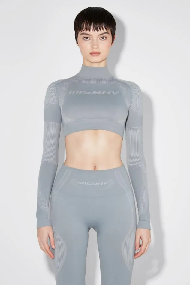Women Tops MISBHV Sport Cropped Longsleeve Steel Blue
