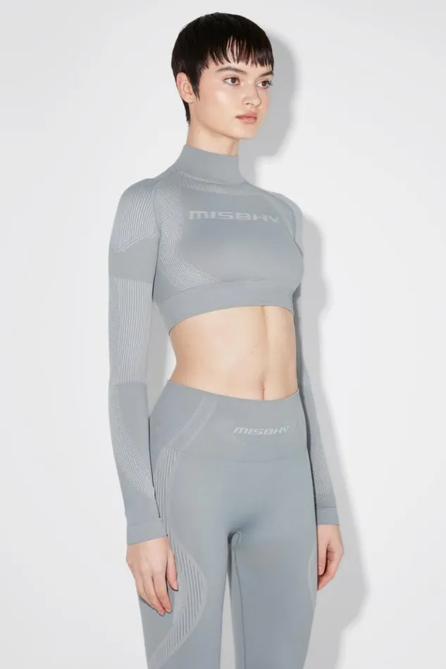 Women Tops MISBHV Sport Cropped Longsleeve Steel Blue