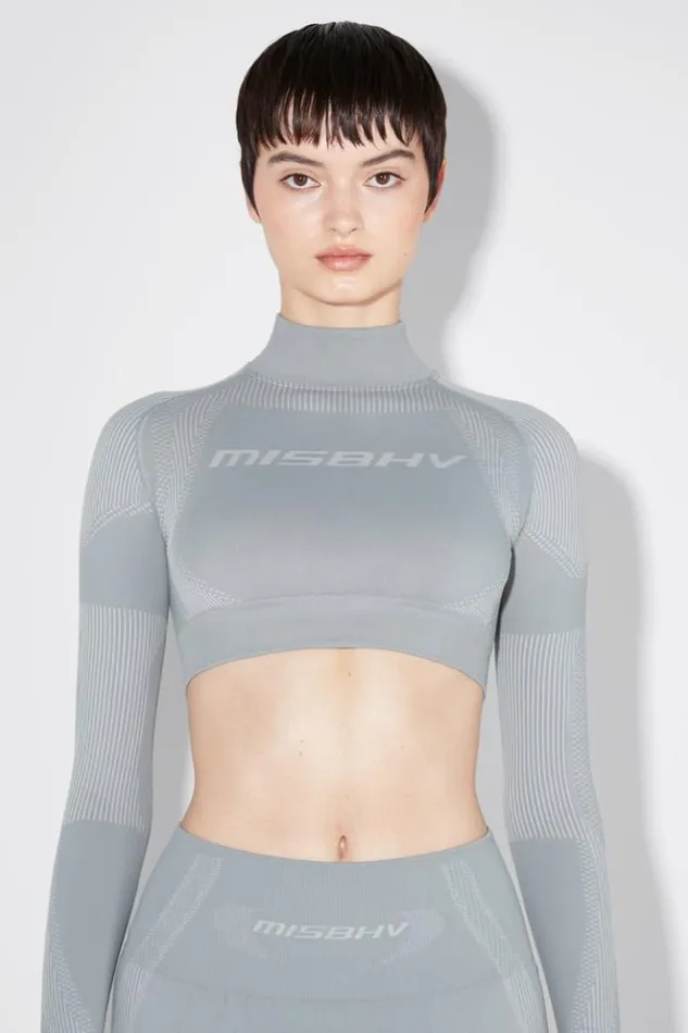 Women Tops MISBHV Sport Cropped Longsleeve Steel Blue