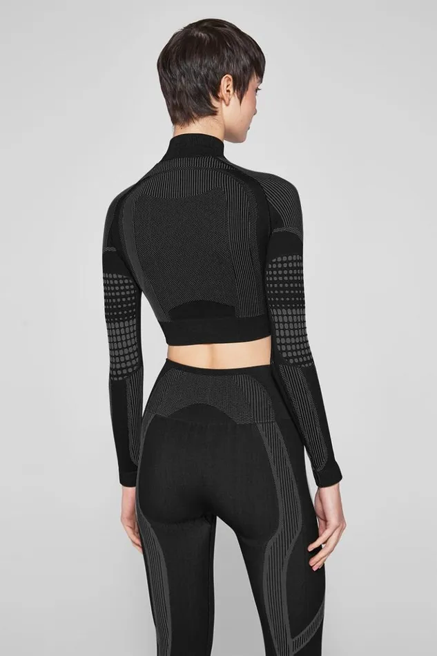Women Tops MISBHV Sport Europa Cropped QuarterZip Longsleeve Muted Black