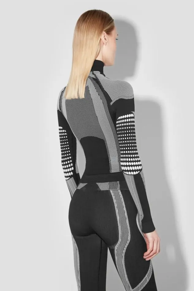 Women Tops MISBHV Sport Europa QuarterZip Longsleeve Blackwhite