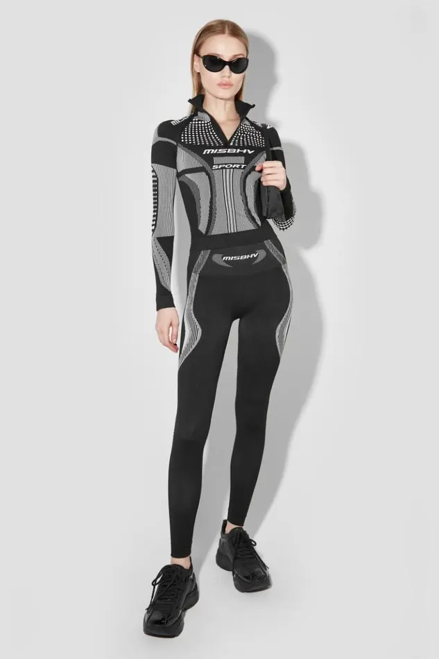 Women Tops MISBHV Sport Europa QuarterZip Longsleeve Blackwhite