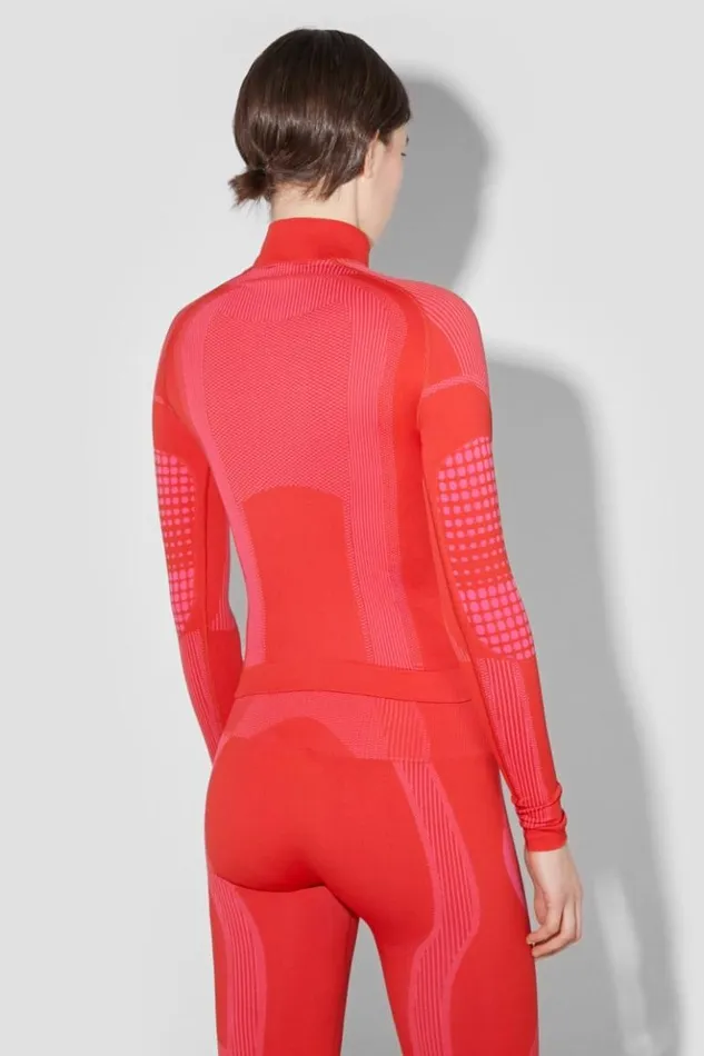 Women Tops MISBHV Sport Europa QuarterZip Longsleeve Coral Red