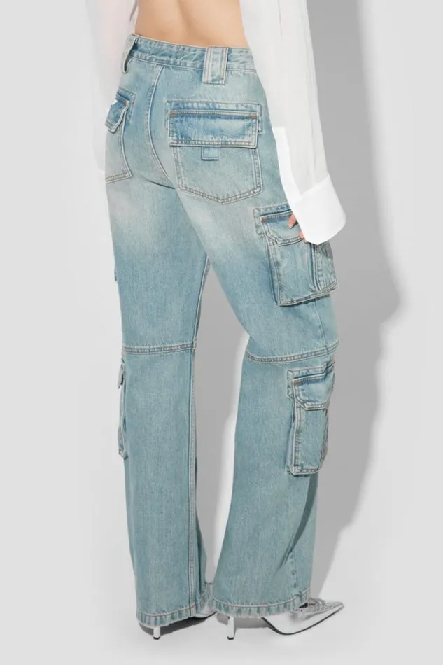 Women Trousers MISBHV Harness Cargo Trousers Blue