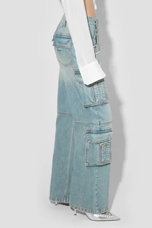 Women Trousers MISBHV Harness Cargo Trousers Blue