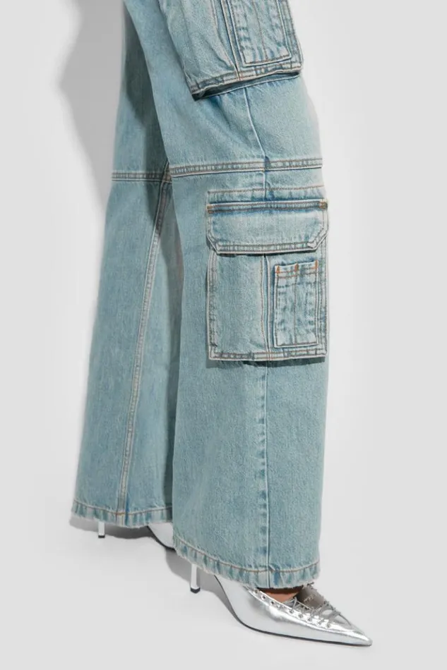 Women Trousers MISBHV Harness Cargo Trousers Blue