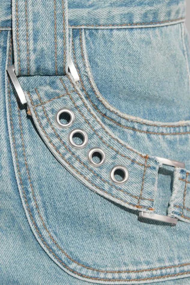 Women Trousers MISBHV Harness Cargo Trousers Blue