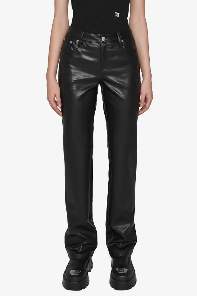 Women Trousers MISBHV Vegan Leather Trousers Black