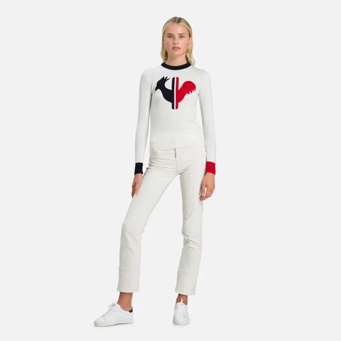 Women Women039s Alya Round Neck Sweater White100 Rossignol Sweatshirts and Pullovers