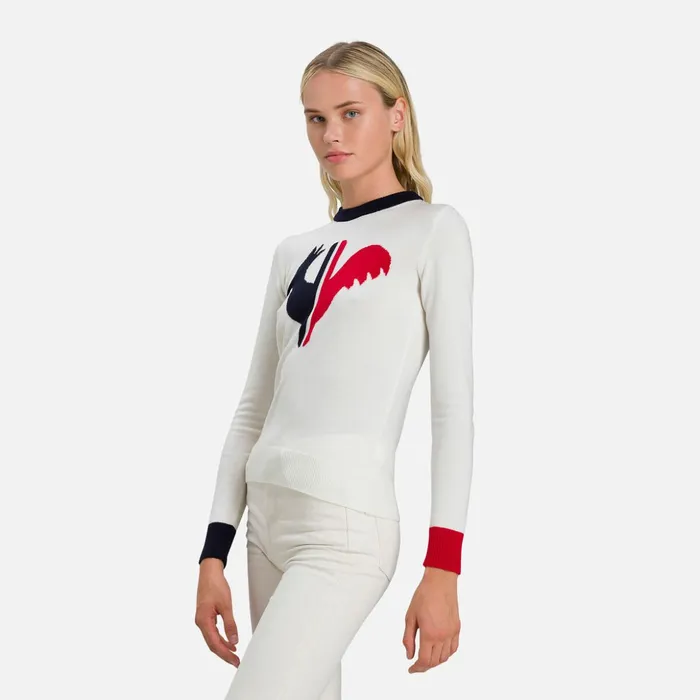 Women Women039s Alya Round Neck Sweater White100 Rossignol Sweatshirts and Pullovers