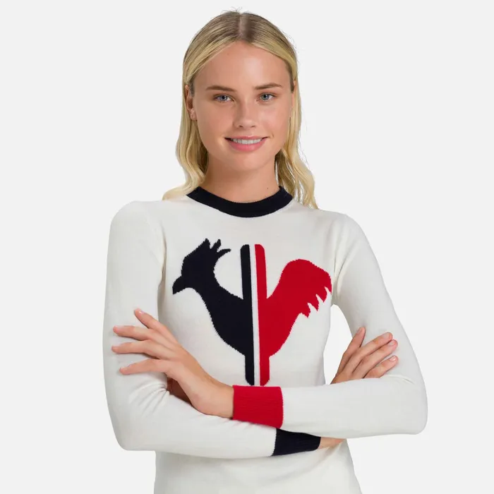 Women Women039s Alya Round Neck Sweater White100 Rossignol Sweatshirts and Pullovers