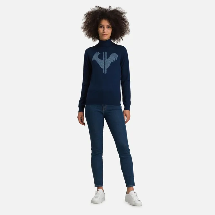 Women Women039s Classique Roll Neck Sweater Darknavy715 Rossignol Sweatshirts and Pullovers