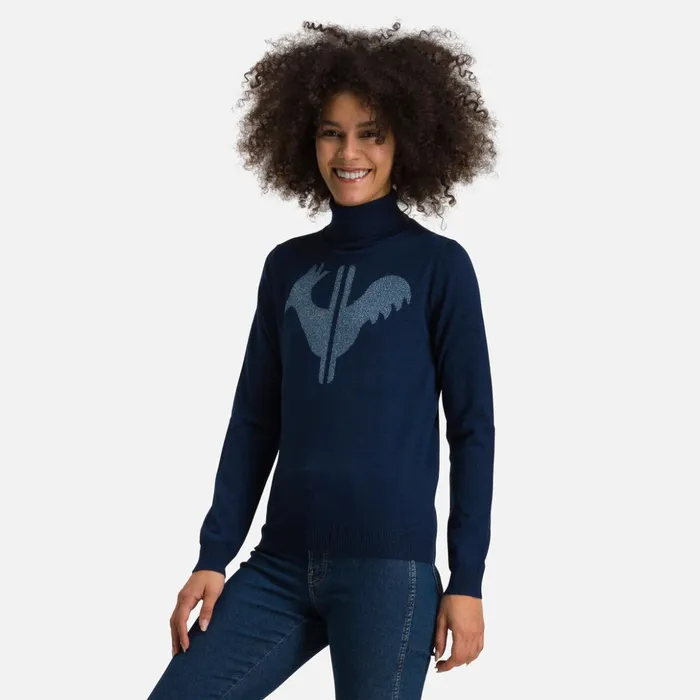 Women Women039s Classique Roll Neck Sweater Darknavy715 Rossignol Sweatshirts and Pullovers