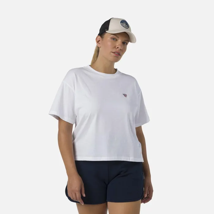 Women Women039s Crop Tee White100 Rossignol Polos and Tees