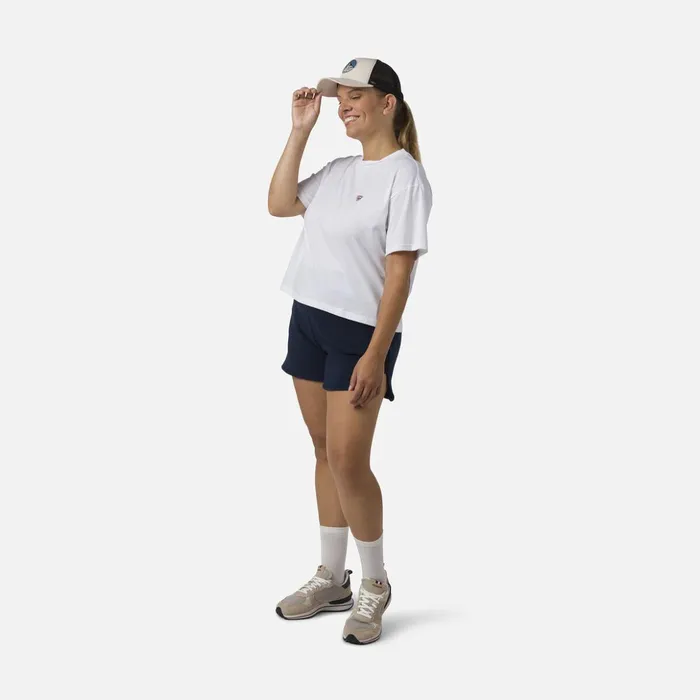 Women Women039s Crop Tee White100 Rossignol Polos and Tees