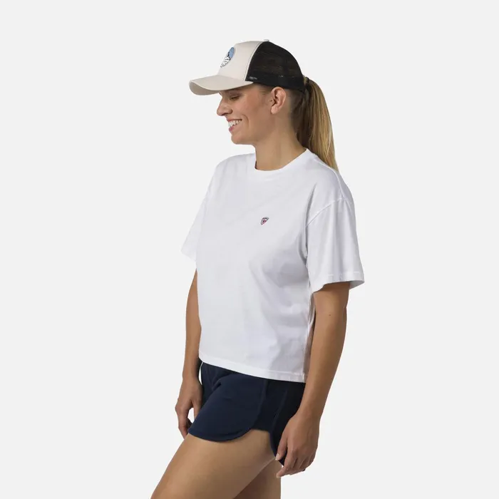 Women Women039s Crop Tee White100 Rossignol Polos and Tees