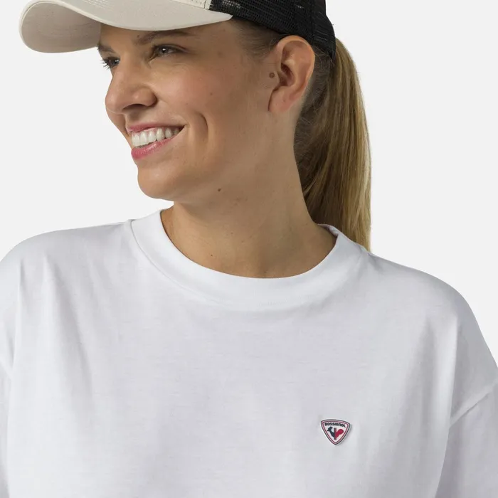 Women Women039s Crop Tee White100 Rossignol Polos and Tees