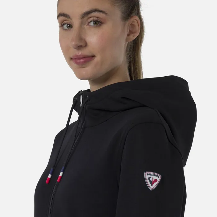 Women Women039s Fullzip Hooded Logo Fleece Sweatshirt Black200 Rossignol Sweatshirts and Pullovers
