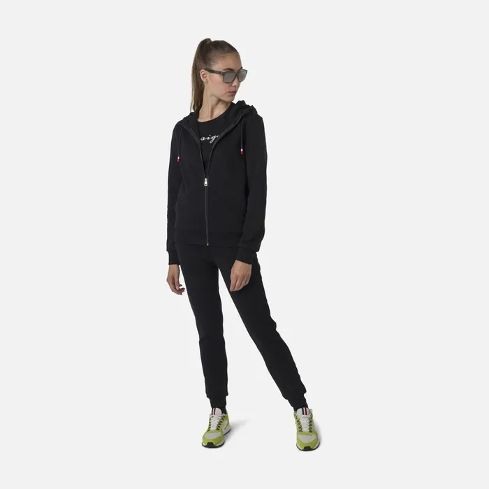 Women Women039s Fullzip Hooded Logo Fleece Sweatshirt Black200 Rossignol Sweatshirts and Pullovers