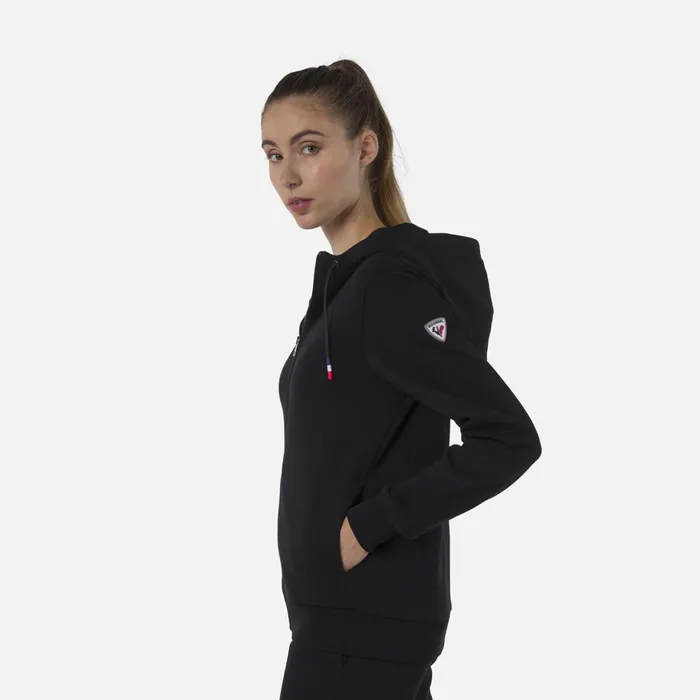 Women Women039s Fullzip Hooded Logo Fleece Sweatshirt Black200 Rossignol Sweatshirts and Pullovers