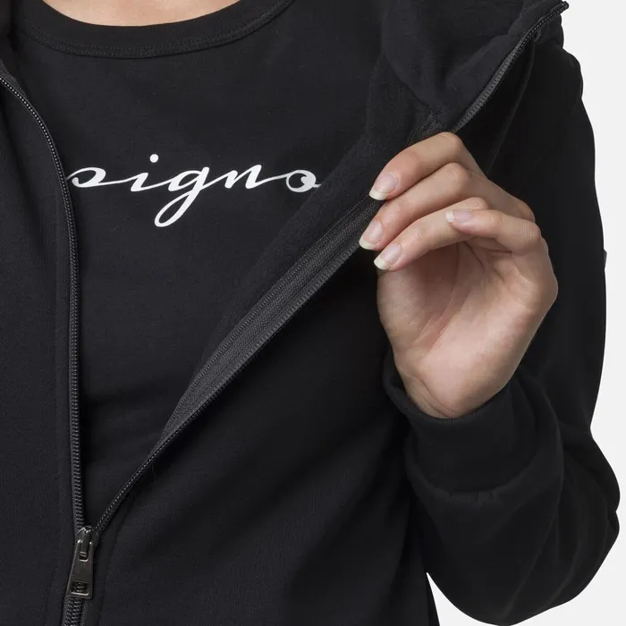 Women Women039s Fullzip Hooded Logo Fleece Sweatshirt Black200 Rossignol Sweatshirts and Pullovers