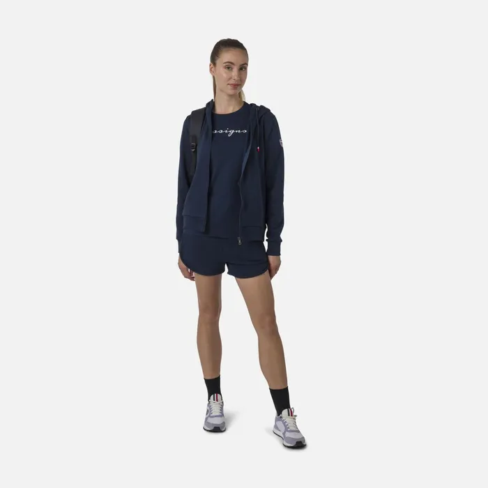 Women Women039s Fullzip Hooded Logo Fleece Sweatshirt Darknavy715 Rossignol Sweatshirts and Pullovers