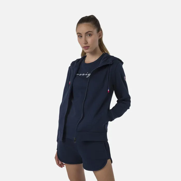 Women Women039s Fullzip Hooded Logo Fleece Sweatshirt Darknavy715 Rossignol Sweatshirts and Pullovers