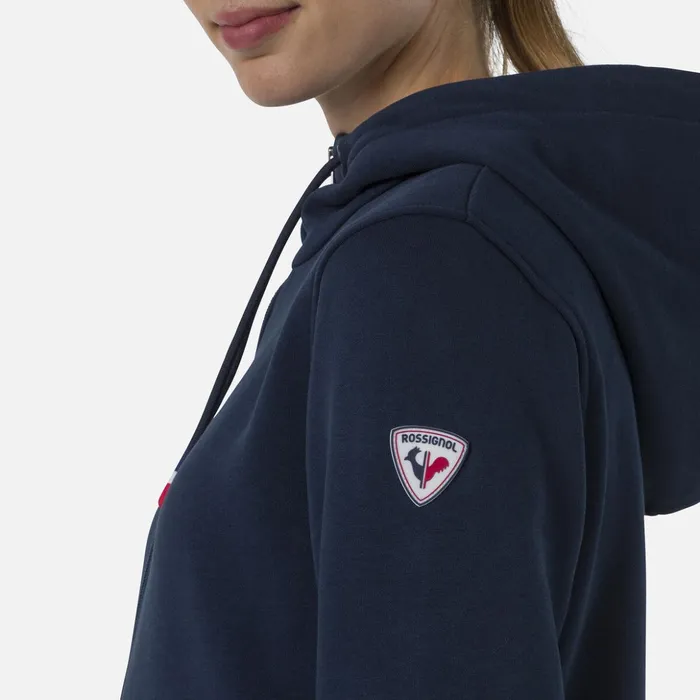 Women Women039s Fullzip Hooded Logo Fleece Sweatshirt Darknavy715 Rossignol Sweatshirts and Pullovers