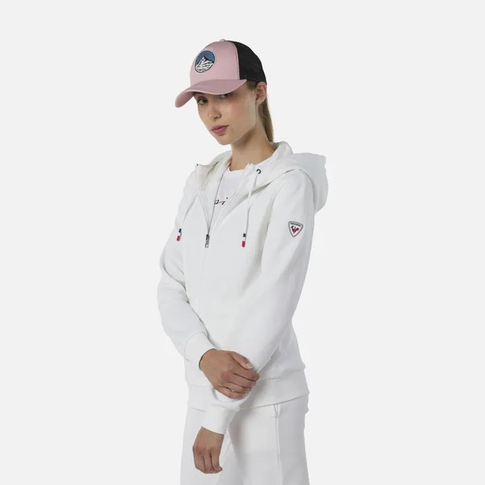 Women Women039s Fullzip Hooded Logo Fleece Sweatshirt White100 Rossignol Sweatshirts and Pullovers