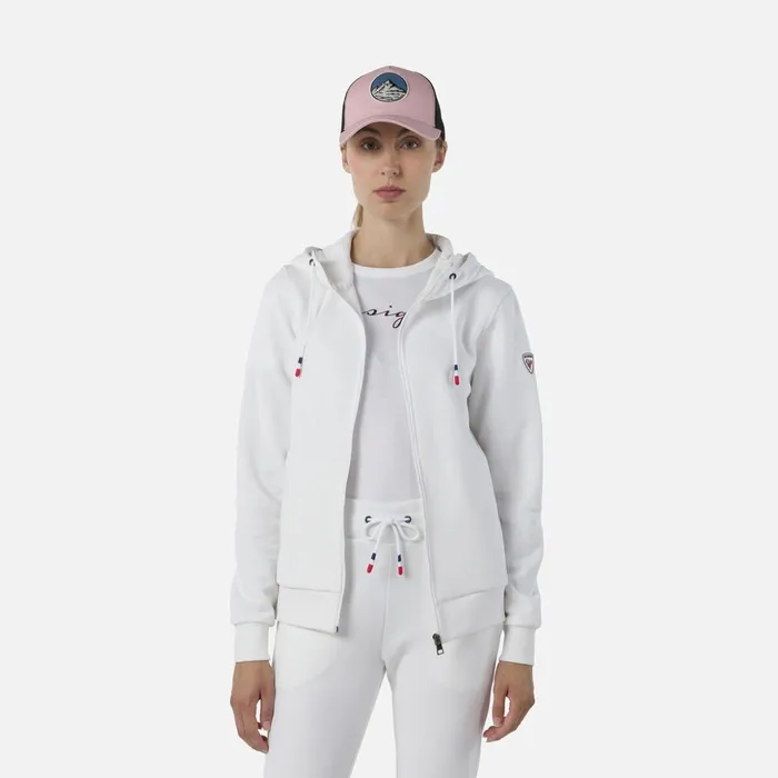 Women Women039s Fullzip Hooded Logo Fleece Sweatshirt White100 Rossignol Sweatshirts and Pullovers