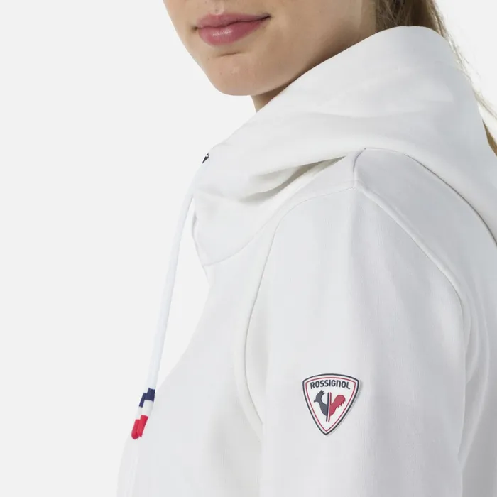 Women Women039s Fullzip Hooded Logo Fleece Sweatshirt White100 Rossignol Sweatshirts and Pullovers