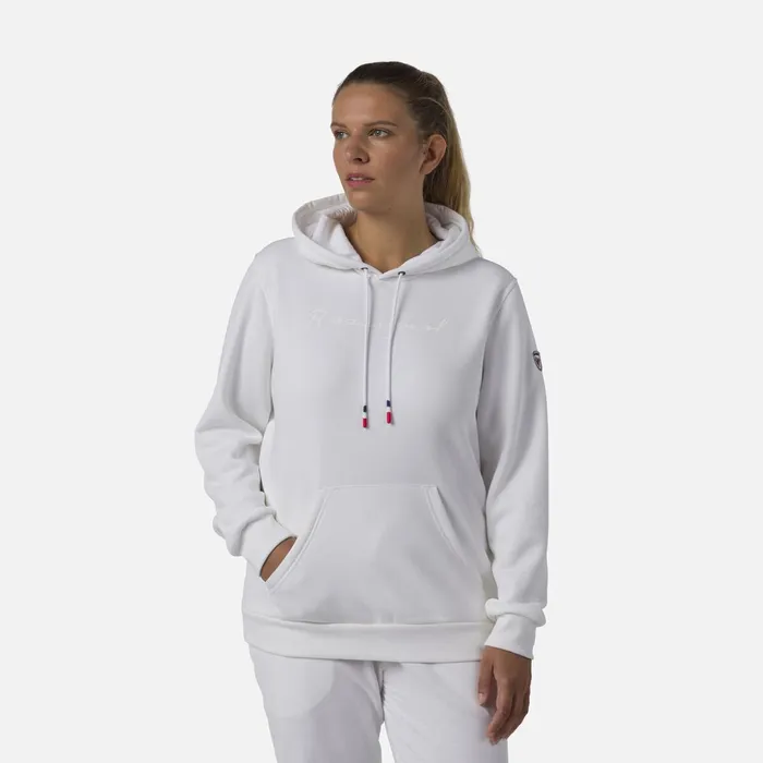 Women Women039s Hooded Logo Cotton Sweatshirt White100 Rossignol Sweatshirts and Pullovers