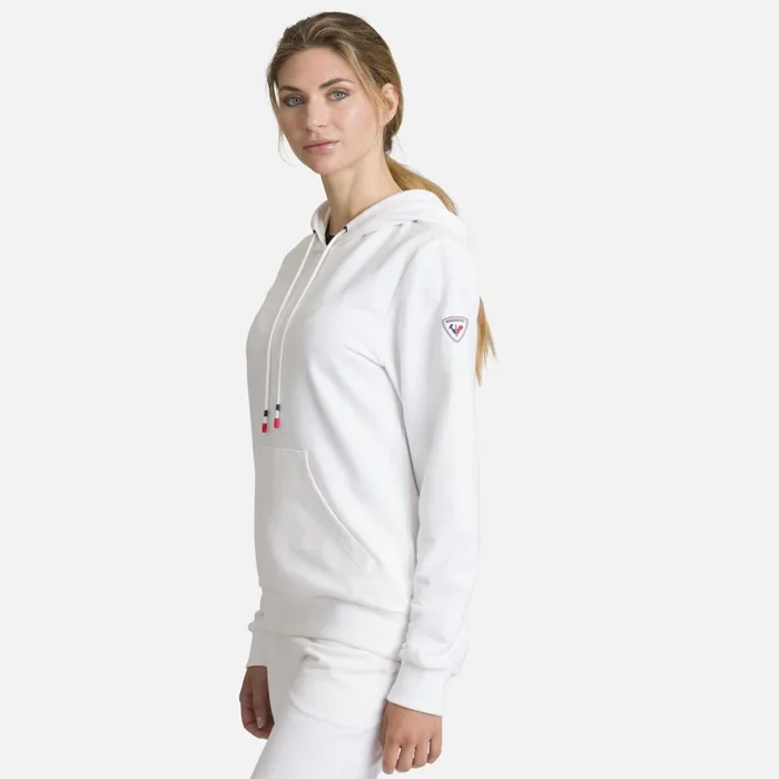 Women Women039s Hooded Logo Cotton Sweatshirt White100 Rossignol Sweatshirts and Pullovers