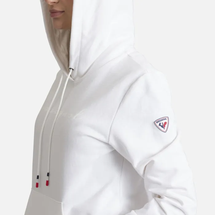 Women Women039s Hooded Logo Cotton Sweatshirt White100 Rossignol Sweatshirts and Pullovers