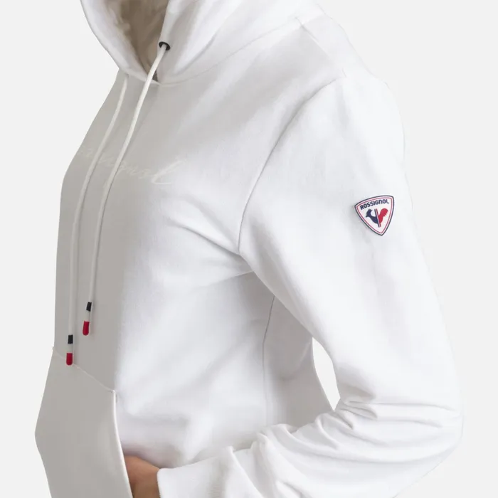 Women Women039s Hooded Logo Cotton Sweatshirt White100 Rossignol Sweatshirts and Pullovers