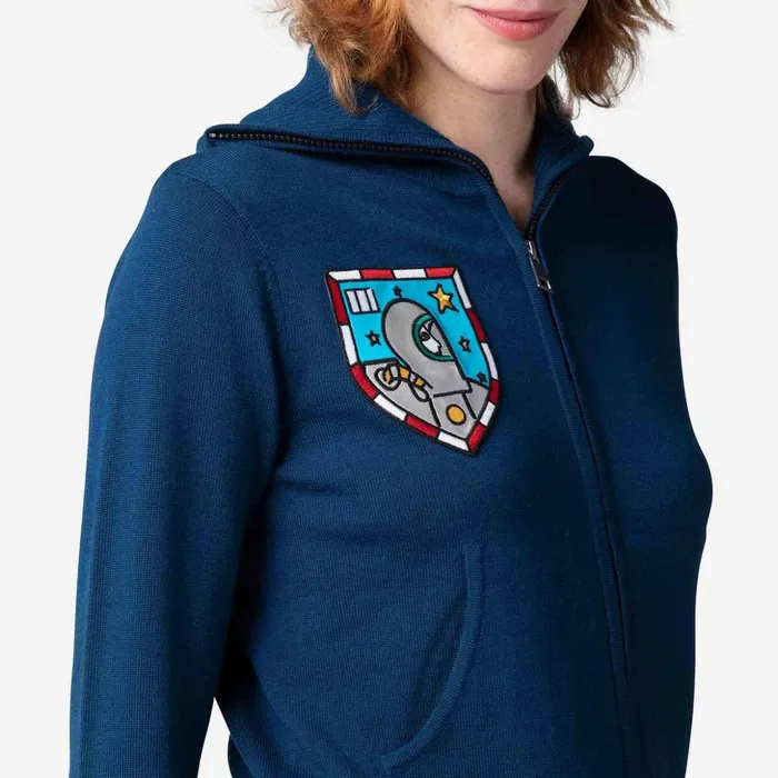 Women Women039s JCC Galina Full Zip Knit Top Cosmicblue Rossignol Sweatshirts and Pullovers