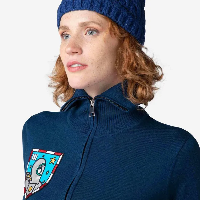 Women Women039s JCC Galina Full Zip Knit Top Cosmicblue Rossignol Sweatshirts and Pullovers