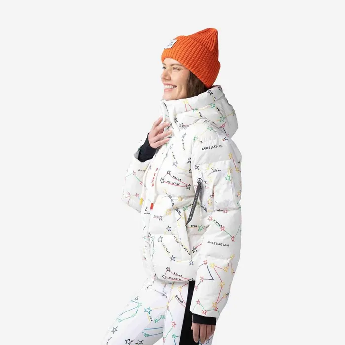 Women Women039s JCC Modul Printed Down Bomber Jacket White100 Rossignol Ski and Snowboard Jackets