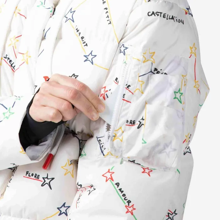 Women Women039s JCC Modul Printed Down Bomber Jacket White100 Rossignol Ski and Snowboard Jackets