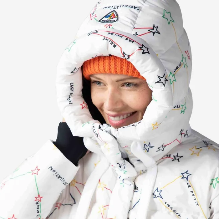 Women Women039s JCC Modul Printed Down Bomber Jacket White100 Rossignol Ski and Snowboard Jackets